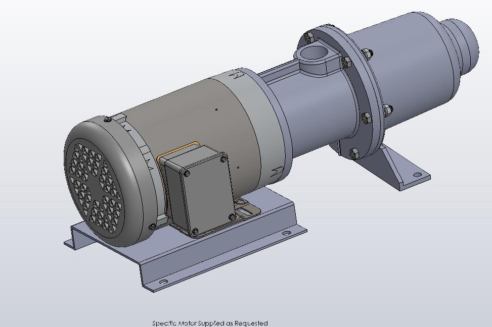 Cast Iron Hsg, Stainless Steel Internals, Viton Elastomers, Mechanical Seal, Pinned Flex Joint and Connections with Single or 3 Phase Motor of your choice
