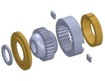 Gear Joint Kit For E Drive Includes: Rotor Keys (Set of 2) (RE0761), 1 Ring Gear (AE0952), 1 Gear Ball (AE0951), 1 Thrust Plate Primary (PE0981), 1 Thrust Plate Secondary (PE0982), Seal Support (PE0891)