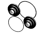 Gear Joint Seal Kit Viton For K Drive Includes: 2  Gear Joint Seals (PK087F), 1 Drive Shaft Head O-Ring (BK114Q) and 1 Rotor Head O-Ring (PK113F)