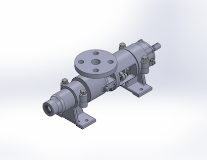 Cast Iron Hsg, Carbon Steel Internals, Chrome-Plated Alloy Steel Rotor, Buna Elastomers, Packed Seal with Pinned Connections