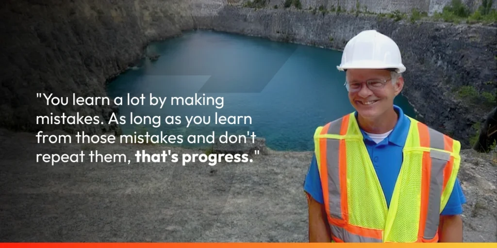 Quote graphic from Brad Scott: learning from mistakes drives progress in pump engineering